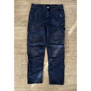 Anthropologie Pilcro The Wanderer Cargo Utility Jeans Women 27 Blue Distressed